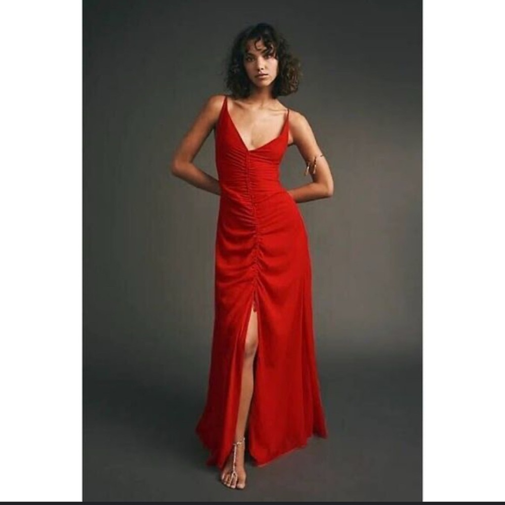 Free People Simone Red Formal Open Back Dress size 6 - Picture 1 of 8